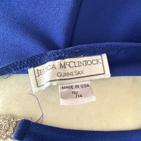 Jessica McClintock Royal Blue Cut-out Bodycon Evening Jewel Dress - Picture 8 of 8